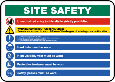 Site Safety Rules & PPE Required Sign