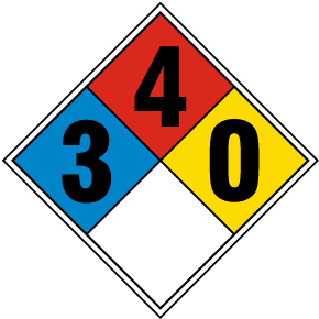 NFPA Diamond 3-4-0 