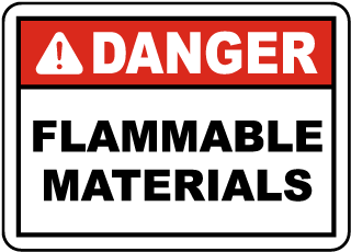 Danger Flammable Materials Label