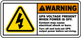 UPS Voltage Present When Off Label
