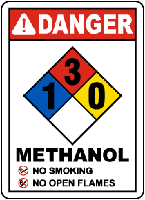 NFPA Methanol 1-3-0 Sign