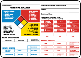 NFPA Chemical ID Container Label