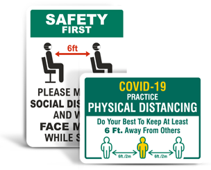 Medical Facility Social Distancing Signs