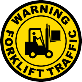 Warning Forklift Traffic Floor Sign