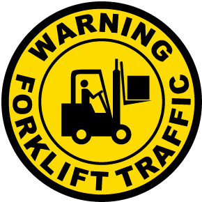 Warning Forklift Traffic Floor Sign
