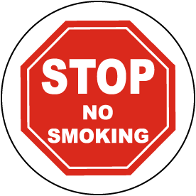 Stop No Smoking Floor Sign