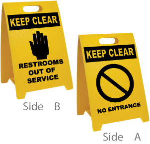 Restrooms Out Service / No Entrance Floor Sign