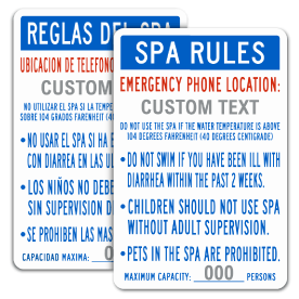 Custom Spa Rules Sign