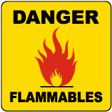 Danger Flammables Label