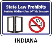 Indiana No Smoking Sign