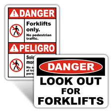 Danger Forklift Signs