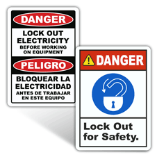 Danger Lockout Tagout Labels