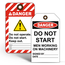 Danger Lockout Tagout Tags