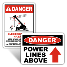 Danger Overhead Power Lines Signs