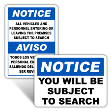 Notice Security Checkpoint Signs
