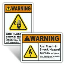 Warning Arc Flash Labels