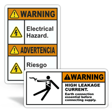 Warning Electrical Safety Labels
