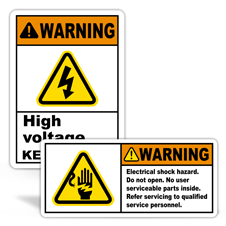 Warning High Voltage Labels