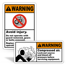 Warning Machine Safety Labels