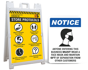 Retail Social Distancing Signs