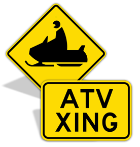 Snowmobile Crossing Signs