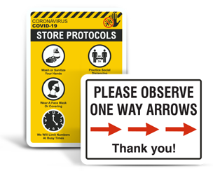 Social Distancing Business Signs