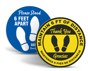 Social Distancing Floor Signs