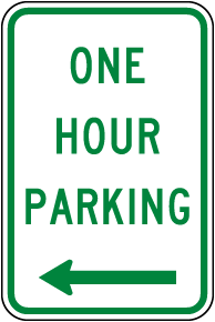 One Hour Parking Sign