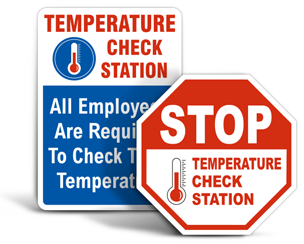 Temperature Check Station Signs