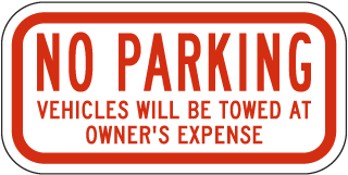 No Parking Vehicles Will Be Towed Sign