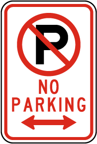 No Parking (Double Arrow) Sign