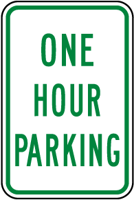 One Hour Parking Sign