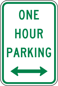 One Hour Parking Sign