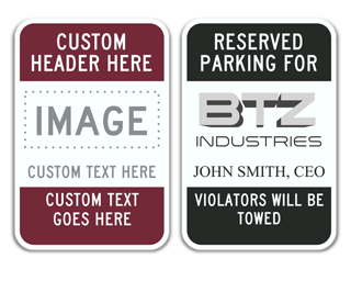 Parking Sign with Custom Header and Clipart