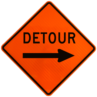 Detour Right Rigid Sign