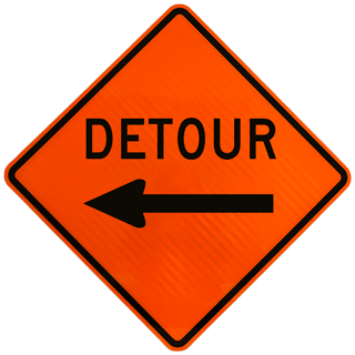 Detour Left Rigid Sign
