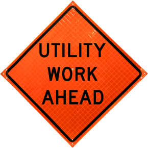 Utility Work Ahead Roll-Up Sign