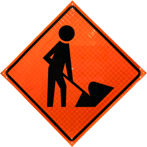 Men At Work Symbol Roll-Up Sign