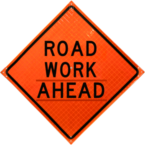 Road Work Ahead Roll-Up Sign
