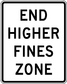 End Higher Fine Zone Sign