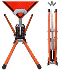 Dual Spring Stand For Rigid or Roll-Up Signs