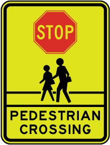 Stop Pedestrian Crosswalk Sign