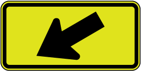 Diagonal Arrow Left Sign