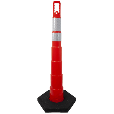42" Channelizer Cone with 2 reflective bands + 16 lb. Base