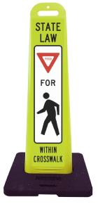 Yield For Pedestrian Within Crosswalk Vertical Panel