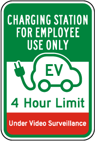 Charging Station For Employee Use Only Sign