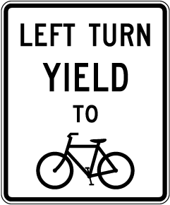 Left Turn Yield To Bicycle Sign