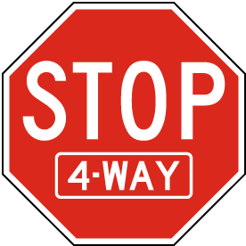 Stop 4 Way Sign