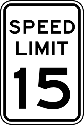 Speed Limit 15 MPH Sign