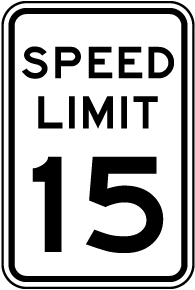 Speed Limit 15 MPH Sign